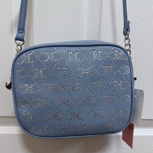 NWT Juicy Couture Crystal Crush Camera Dusty Blue Crossbody Bag - Picture 1 of 6